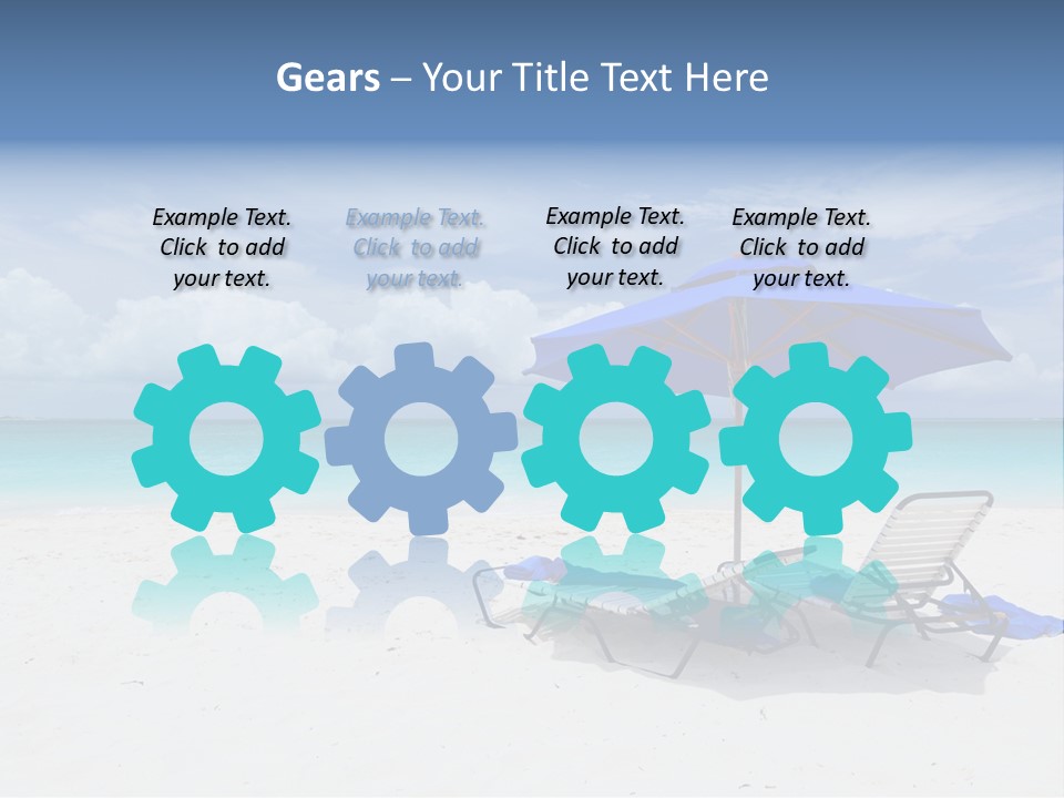 Horizon Turquoise Bed PowerPoint Template