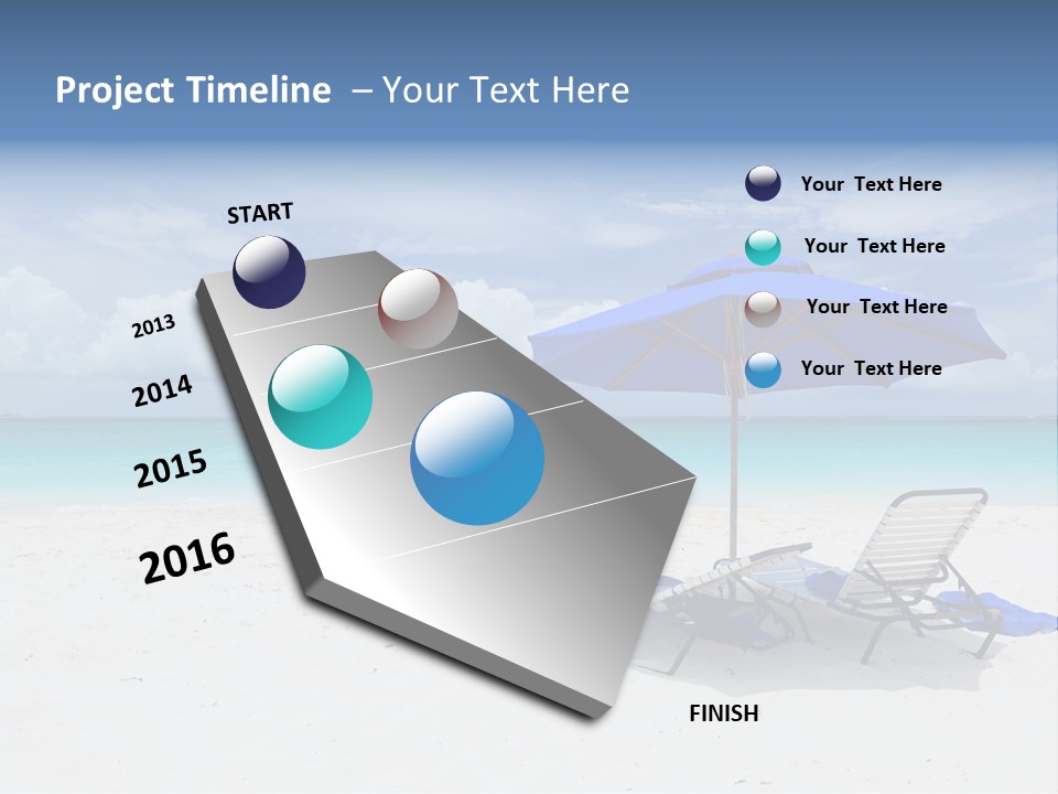 Horizon Turquoise Bed PowerPoint Template