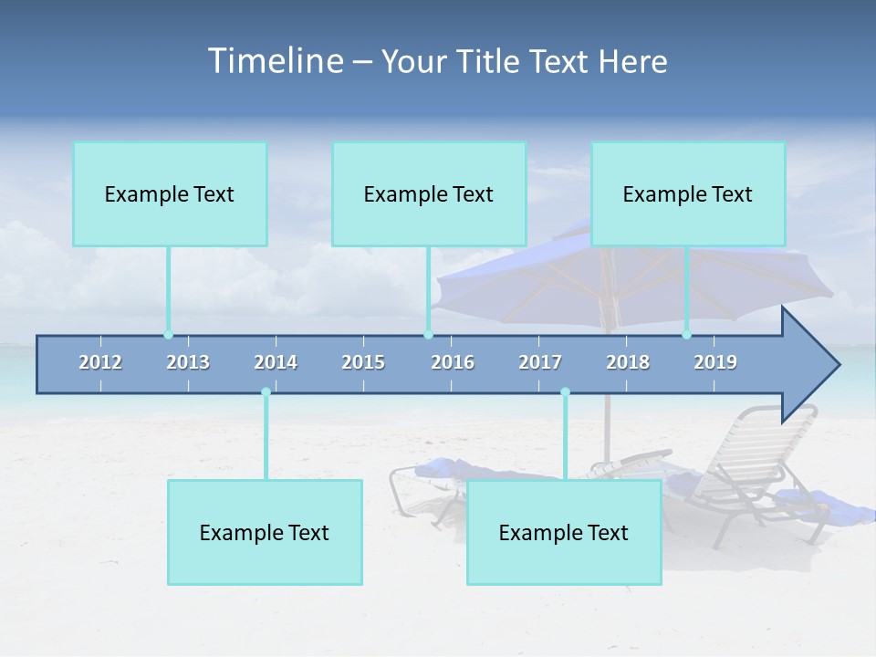Horizon Turquoise Bed PowerPoint Template