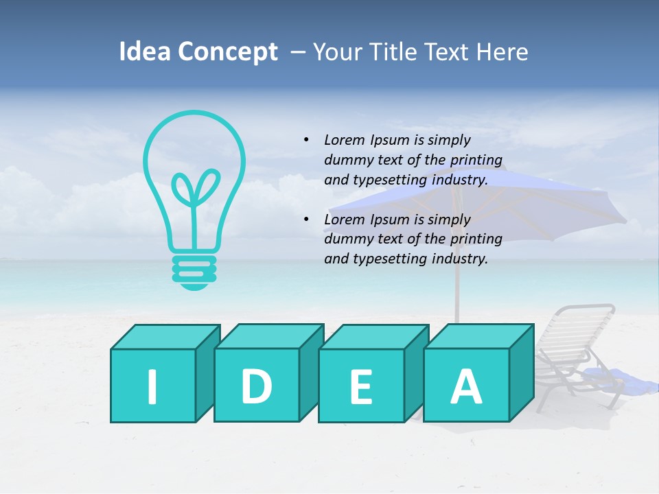 Horizon Turquoise Bed PowerPoint Template