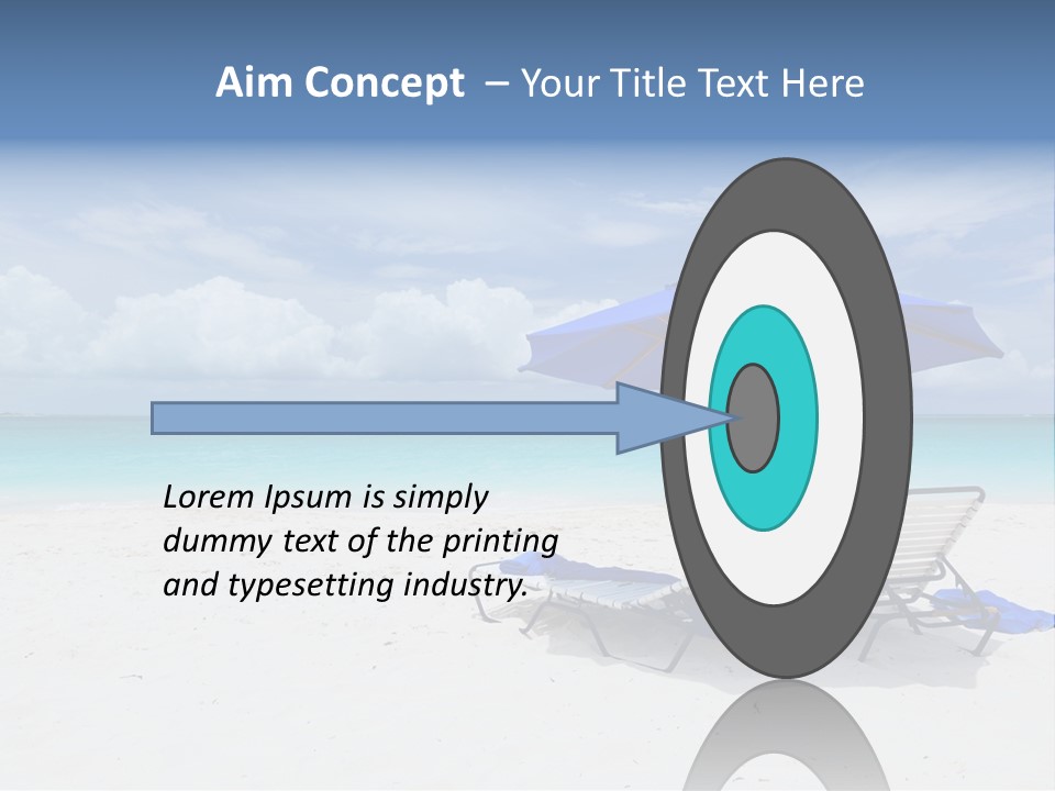 Horizon Turquoise Bed PowerPoint Template