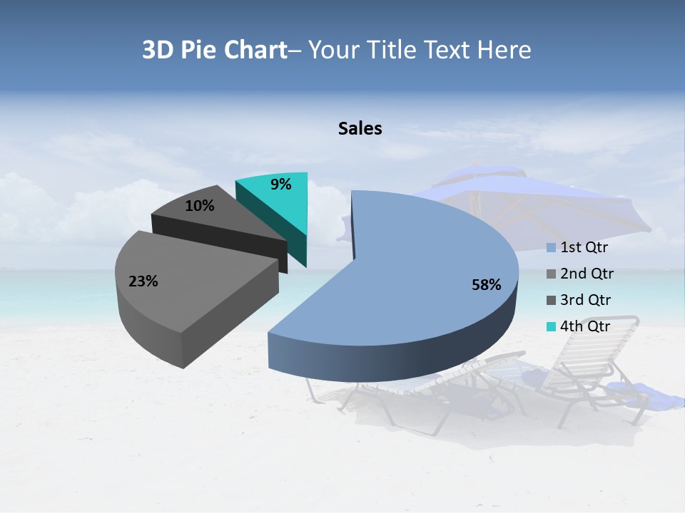 Horizon Turquoise Bed PowerPoint Template