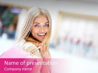 Smiling Woman Girl PowerPoint Template