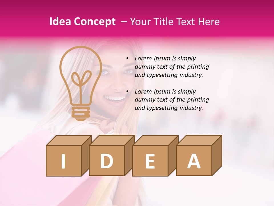 Smiling Woman Girl PowerPoint Template