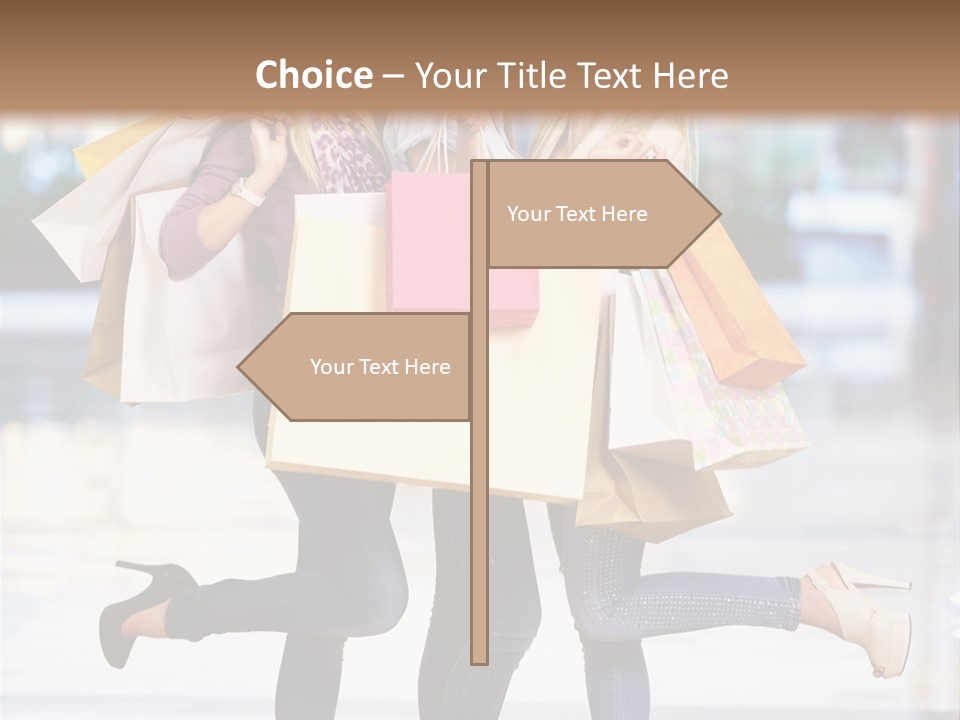 Shopaholic Expressing Gift PowerPoint Template