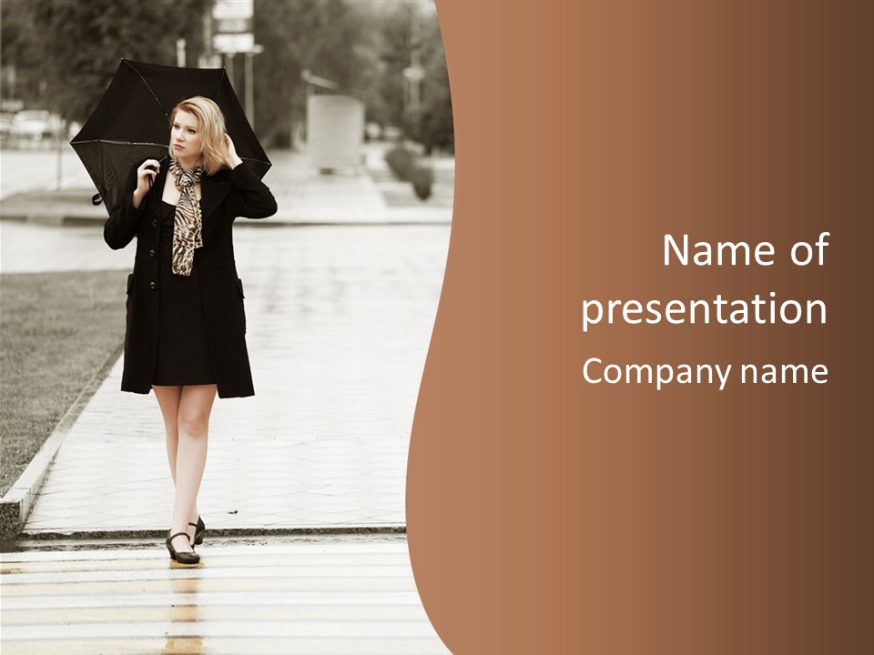 Lady Person Thoughtful PowerPoint Template