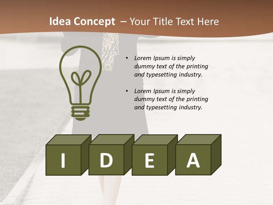 Lady Person Thoughtful PowerPoint Template