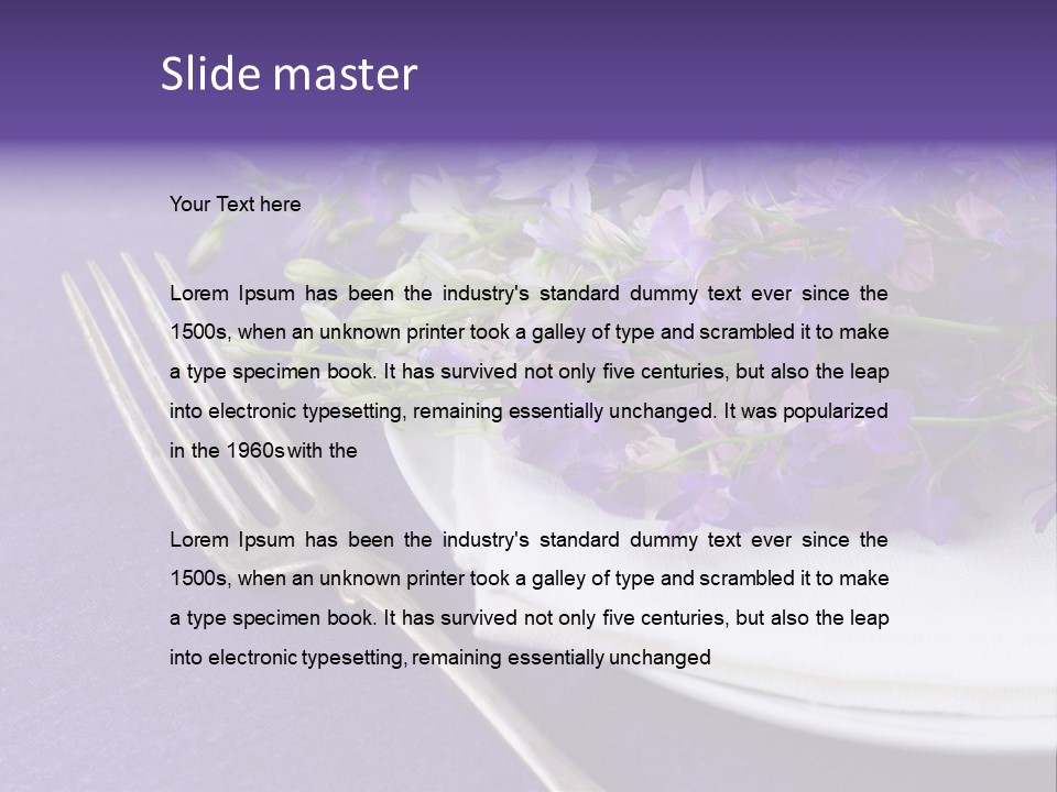 Arrangement Floral Fork PowerPoint Template