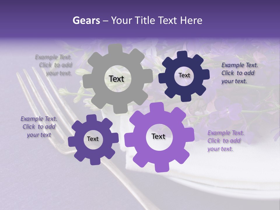 Arrangement Floral Fork PowerPoint Template