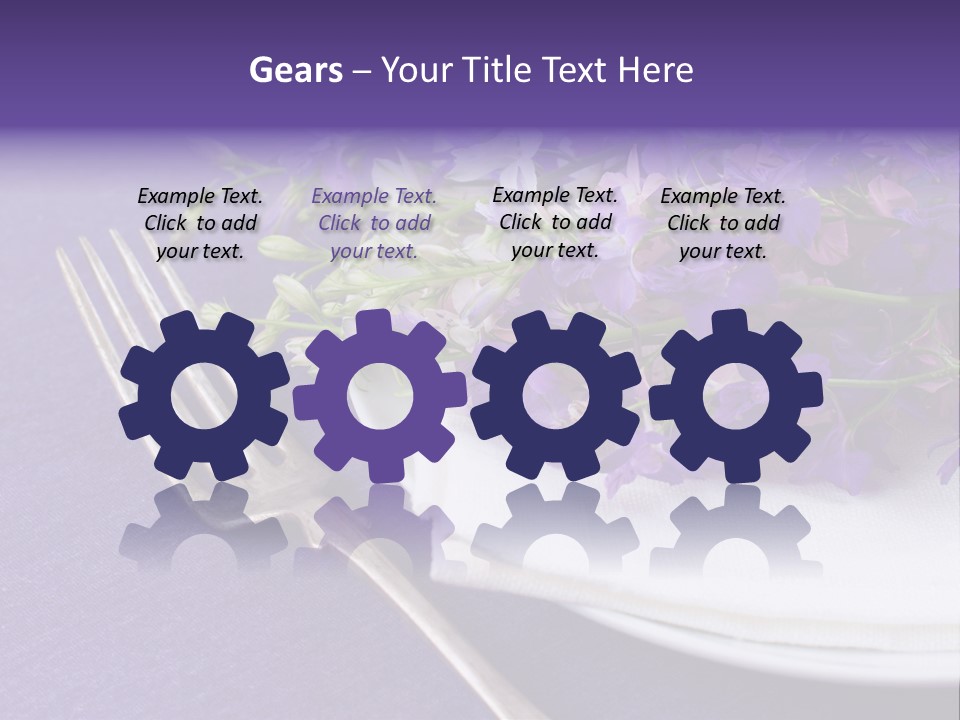 Arrangement Floral Fork PowerPoint Template