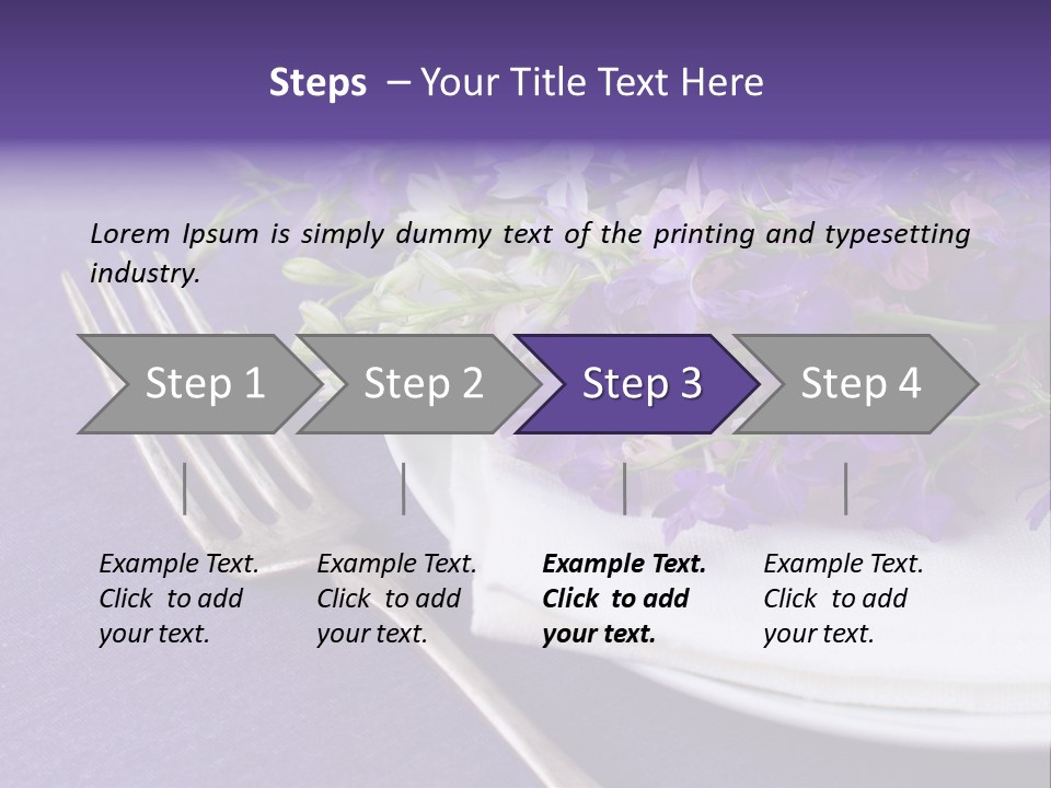 Arrangement Floral Fork PowerPoint Template