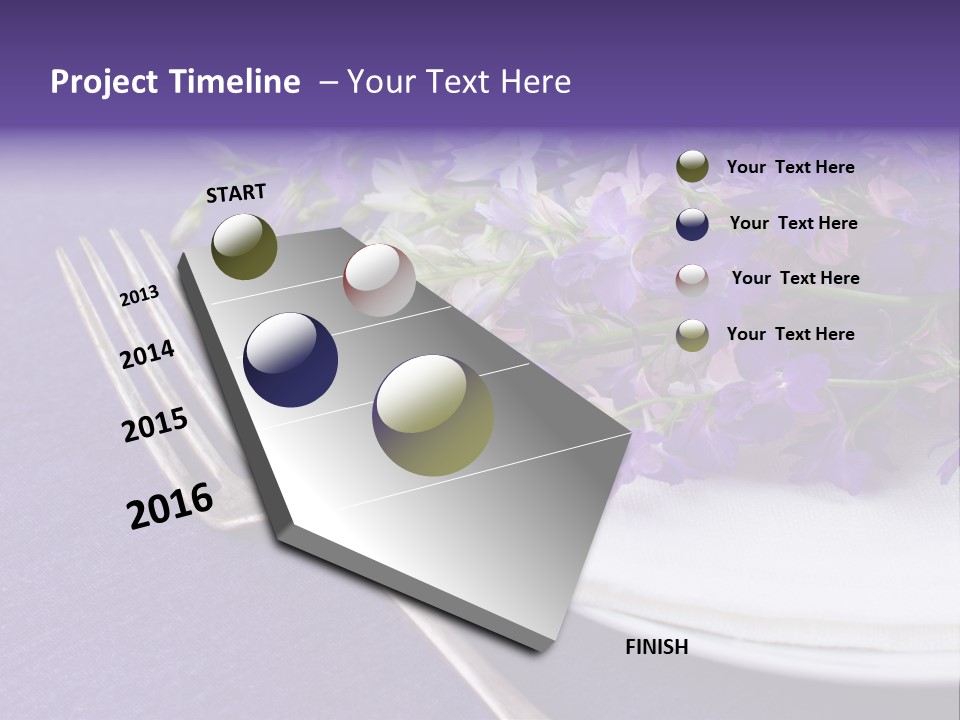 Arrangement Floral Fork PowerPoint Template