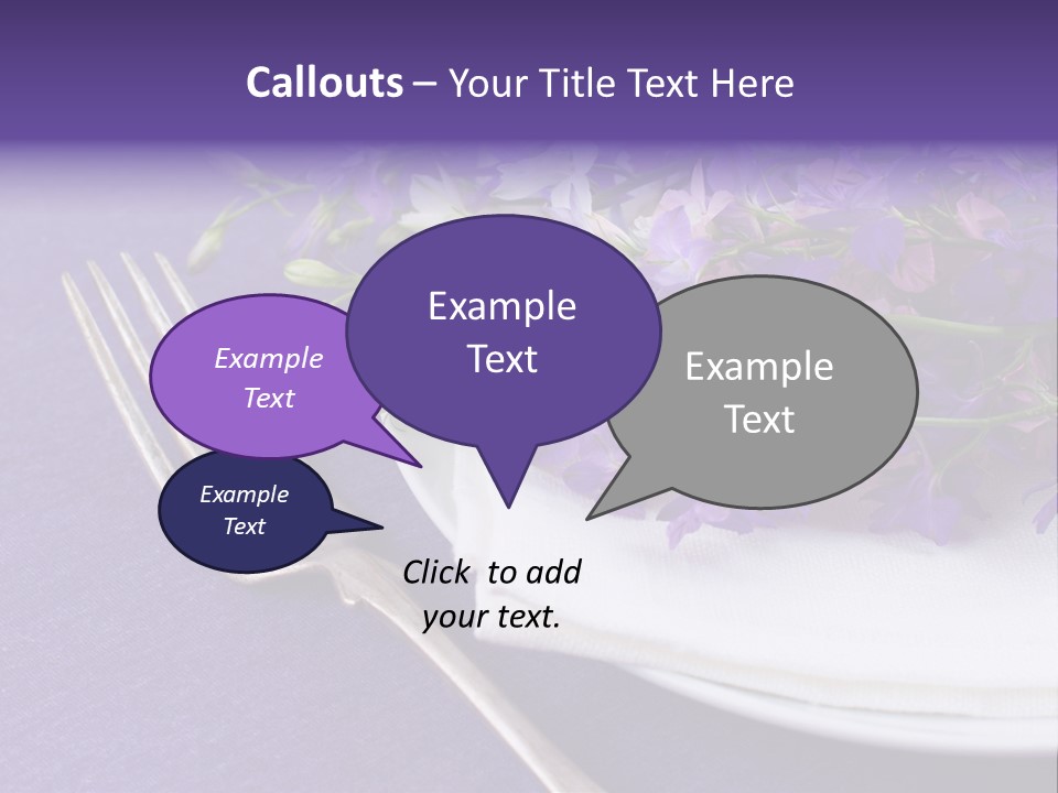 Arrangement Floral Fork PowerPoint Template