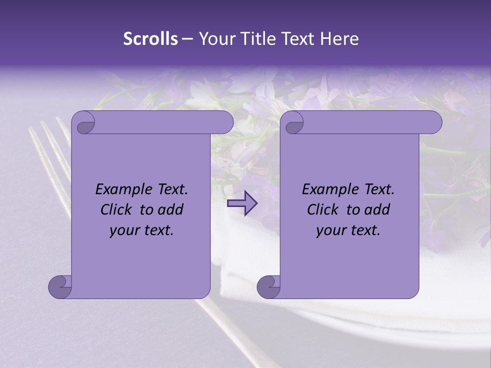 Arrangement Floral Fork PowerPoint Template