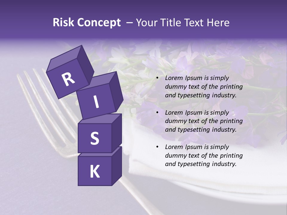 Arrangement Floral Fork PowerPoint Template