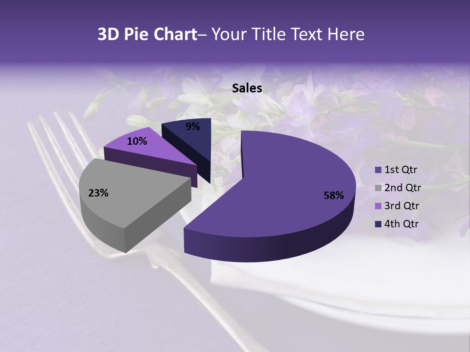 Arrangement Floral Fork PowerPoint Template