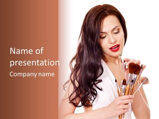 Girl Makeup Isolated PowerPoint Template