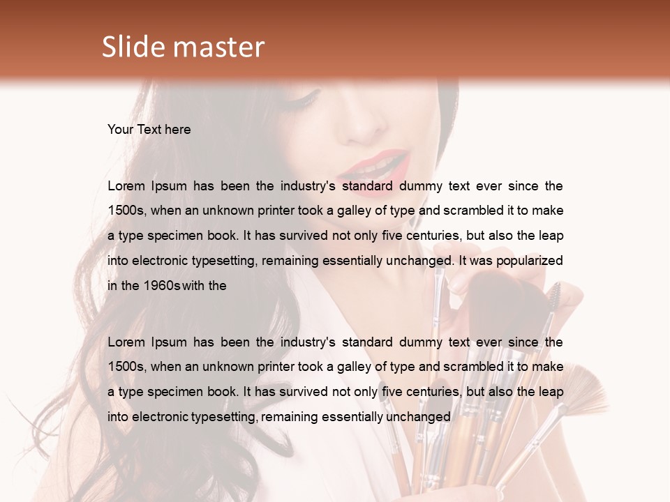 Girl Makeup Isolated PowerPoint Template