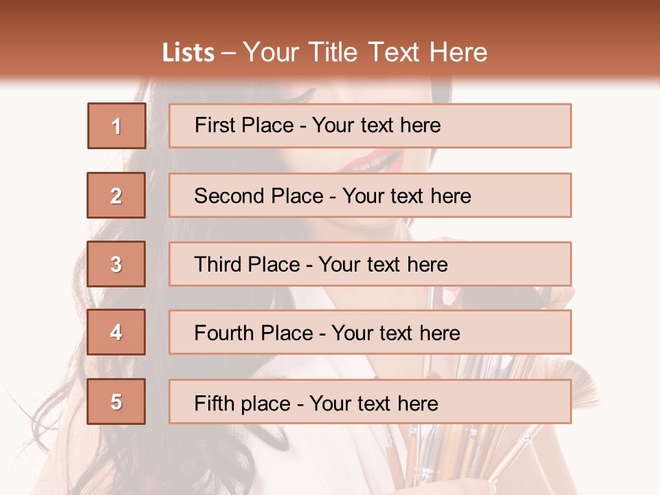 Girl Makeup Isolated PowerPoint Template