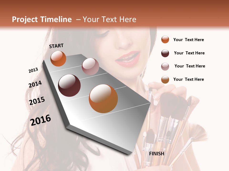 Girl Makeup Isolated PowerPoint Template
