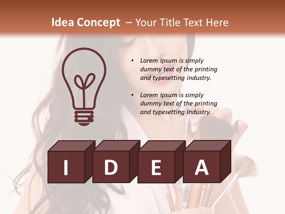 Girl Makeup Isolated PowerPoint Template