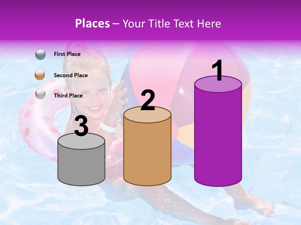 Swimming Pool Inflatable Play PowerPoint Template