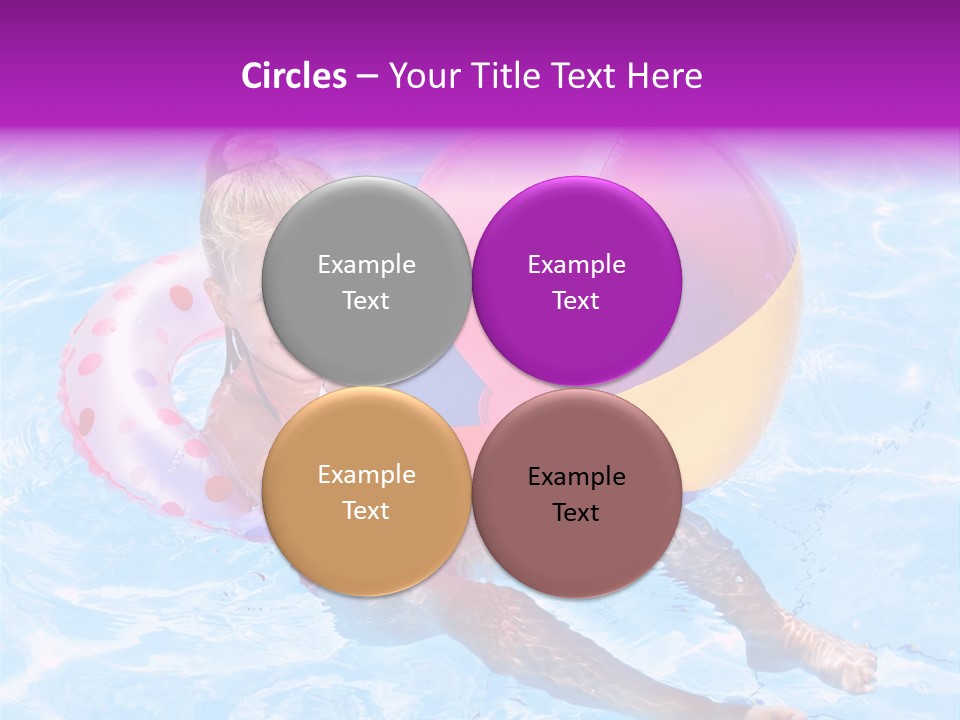 Swimming Pool Inflatable Play PowerPoint Template