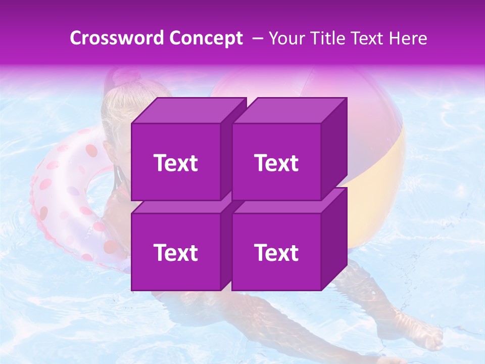 Swimming Pool Inflatable Play PowerPoint Template