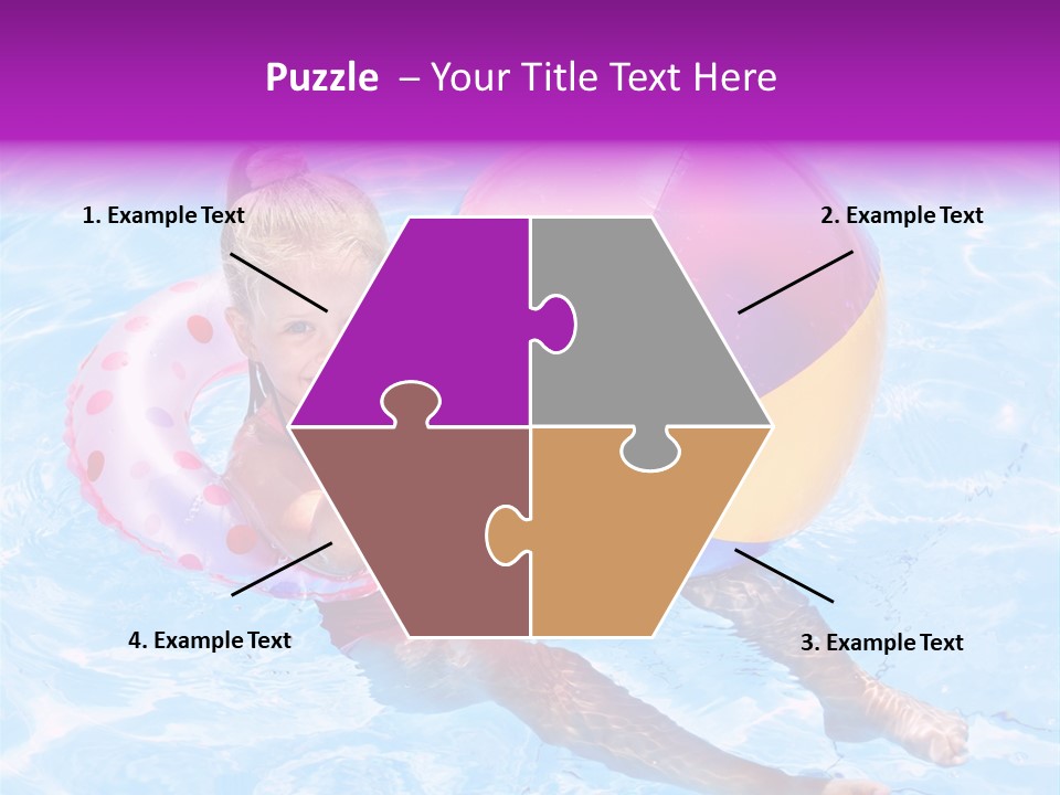 Swimming Pool Inflatable Play PowerPoint Template