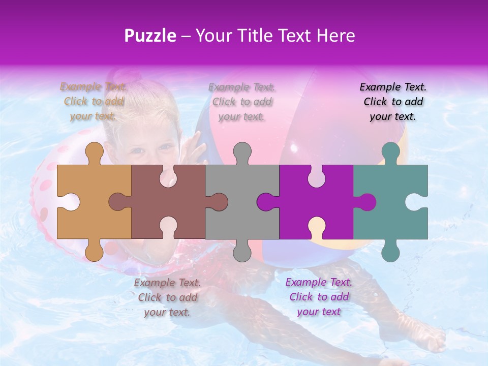 Swimming Pool Inflatable Play PowerPoint Template
