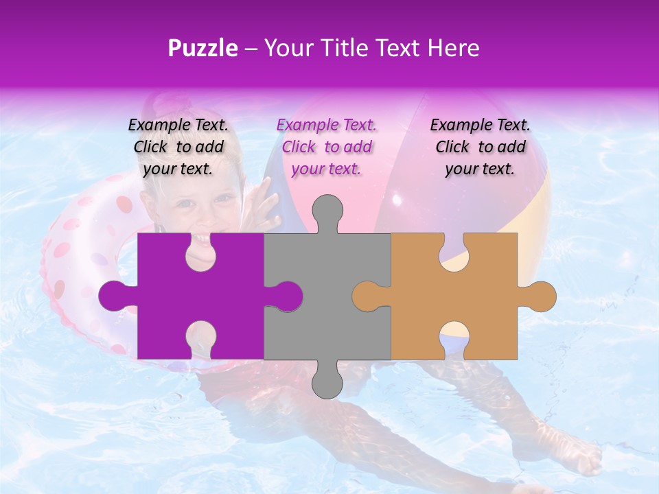 Swimming Pool Inflatable Play PowerPoint Template