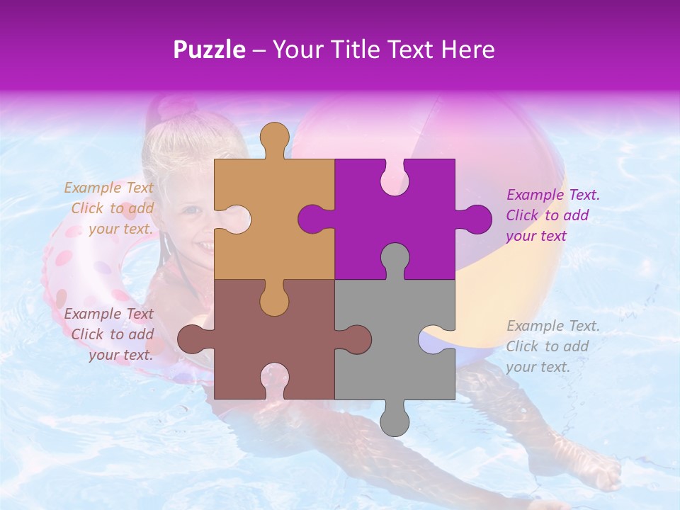 Swimming Pool Inflatable Play PowerPoint Template