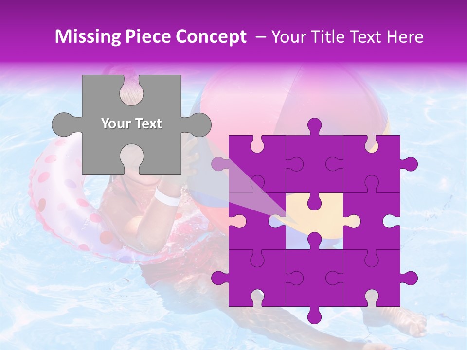 Swimming Pool Inflatable Play PowerPoint Template