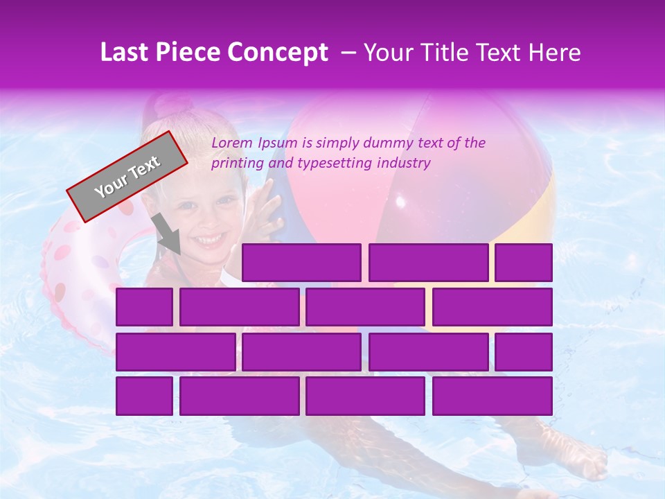 Swimming Pool Inflatable Play PowerPoint Template