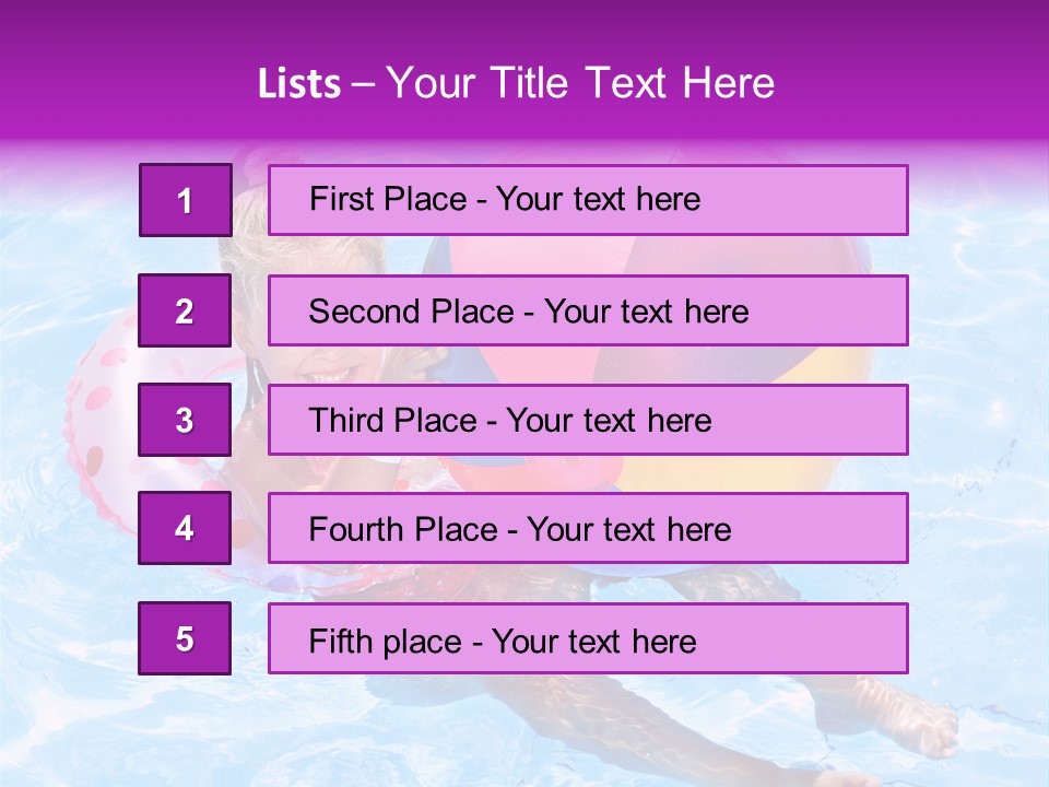 Swimming Pool Inflatable Play PowerPoint Template