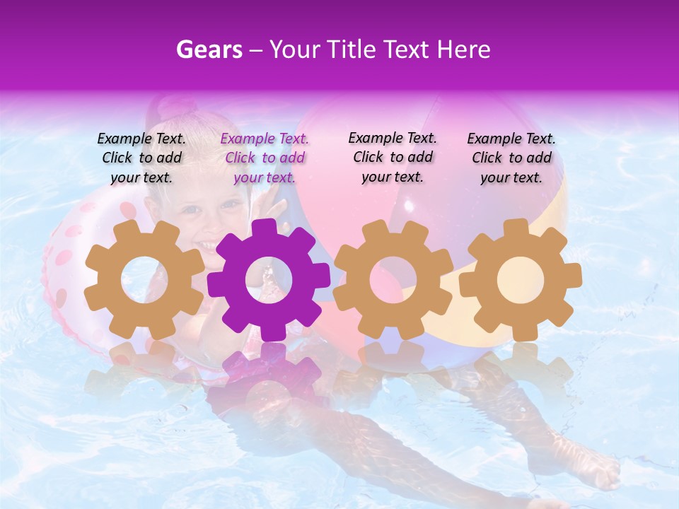 Swimming Pool Inflatable Play PowerPoint Template