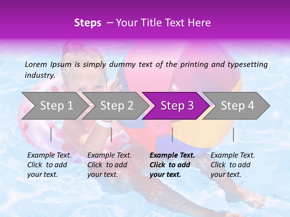 Swimming Pool Inflatable Play PowerPoint Template