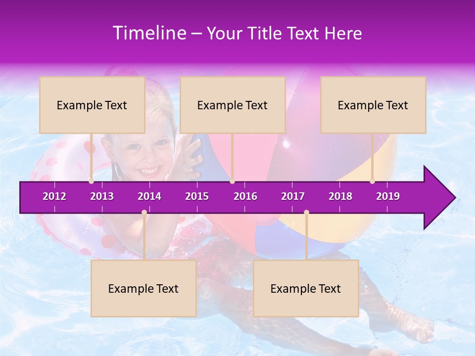 Swimming Pool Inflatable Play PowerPoint Template