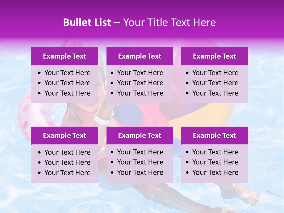 Swimming Pool Inflatable Play PowerPoint Template