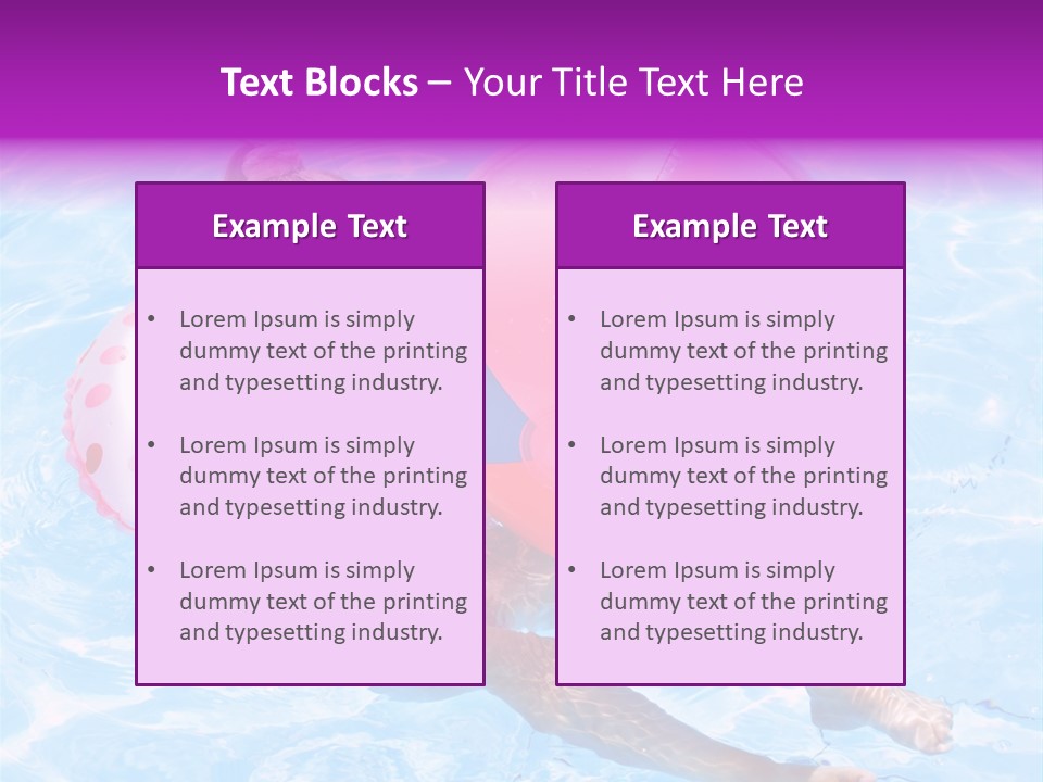 Swimming Pool Inflatable Play PowerPoint Template