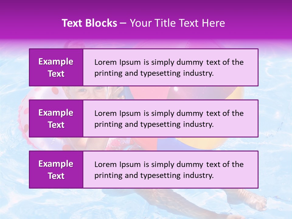 Swimming Pool Inflatable Play PowerPoint Template