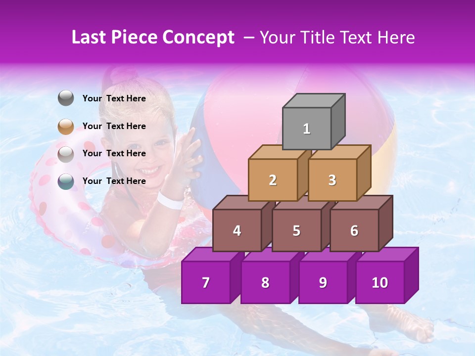 Swimming Pool Inflatable Play PowerPoint Template