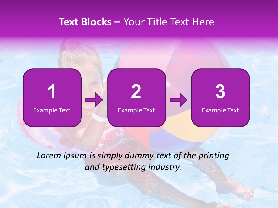 Swimming Pool Inflatable Play PowerPoint Template