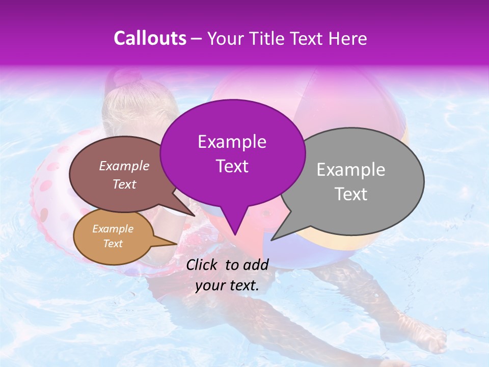 Swimming Pool Inflatable Play PowerPoint Template