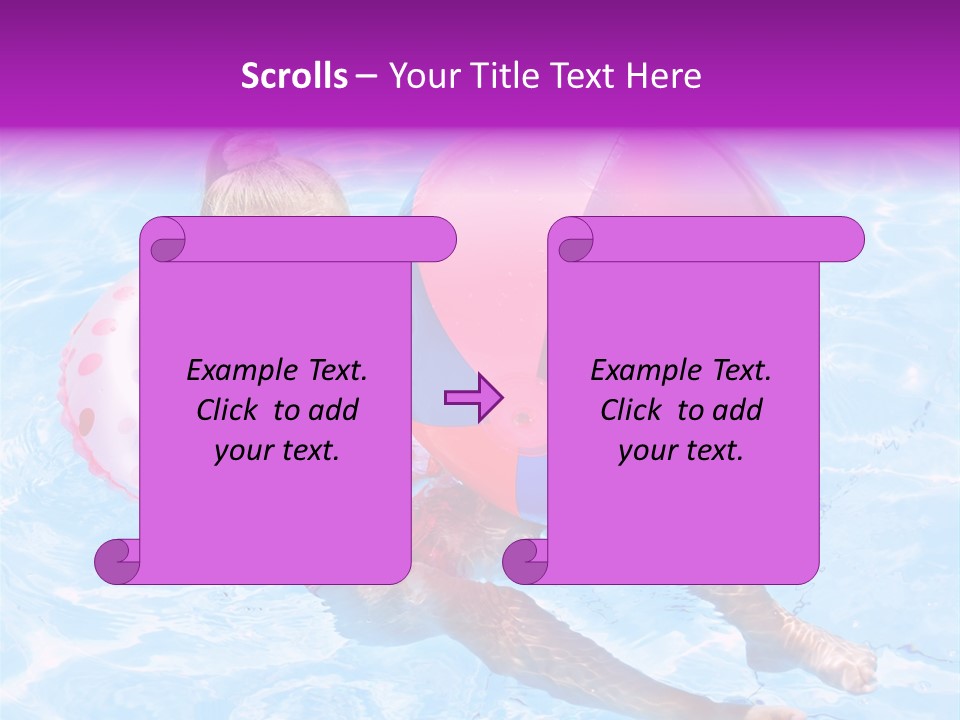 Swimming Pool Inflatable Play PowerPoint Template