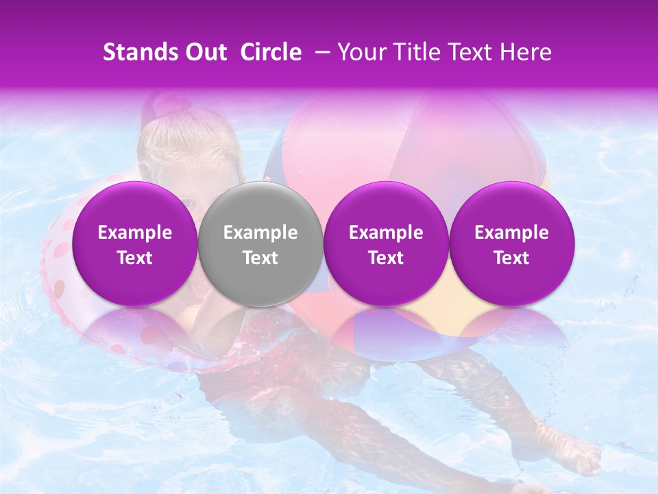Swimming Pool Inflatable Play PowerPoint Template