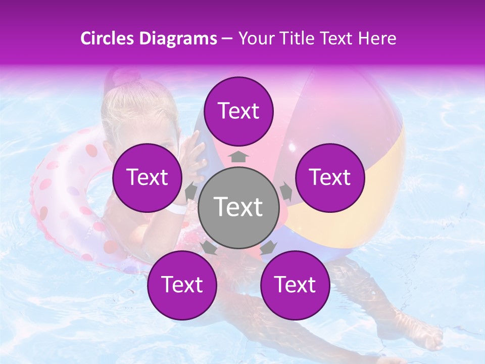 Swimming Pool Inflatable Play PowerPoint Template