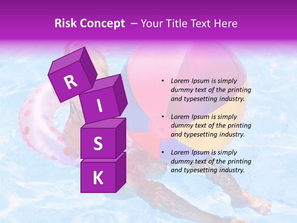 Swimming Pool Inflatable Play PowerPoint Template