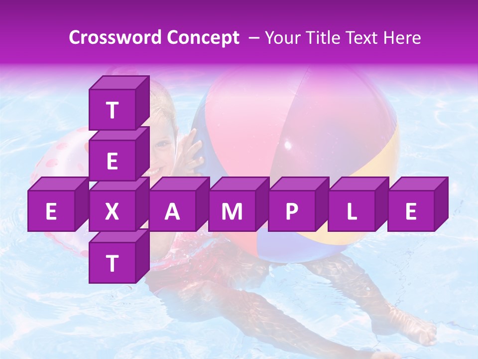 Swimming Pool Inflatable Play PowerPoint Template