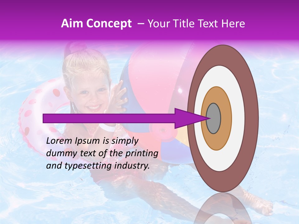 Swimming Pool Inflatable Play PowerPoint Template